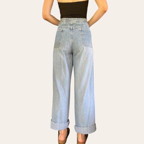 Maurice's 90s vintage baggy drawstring straight leg boyfriend jeans - Picture 3 of 7